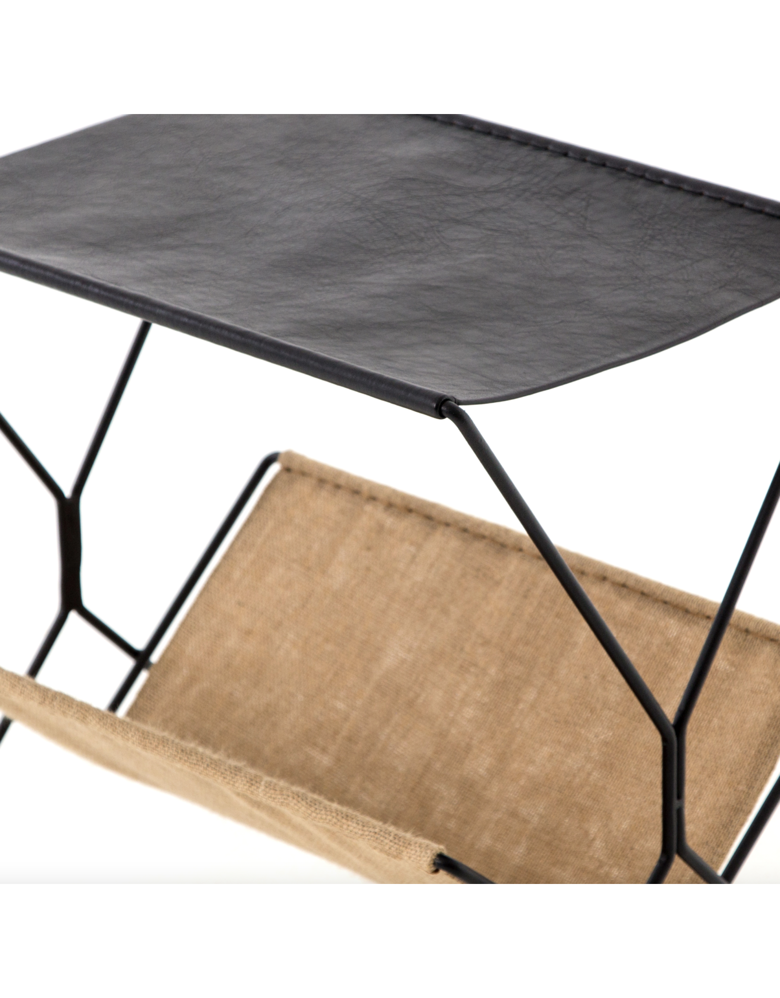 Monarch Magazine Rack in Distressed Black