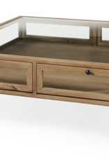 Arelius Square Display Coffee Table in Light Oak