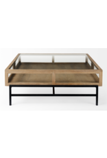 Arelius Square Display Coffee Table in Light Brown