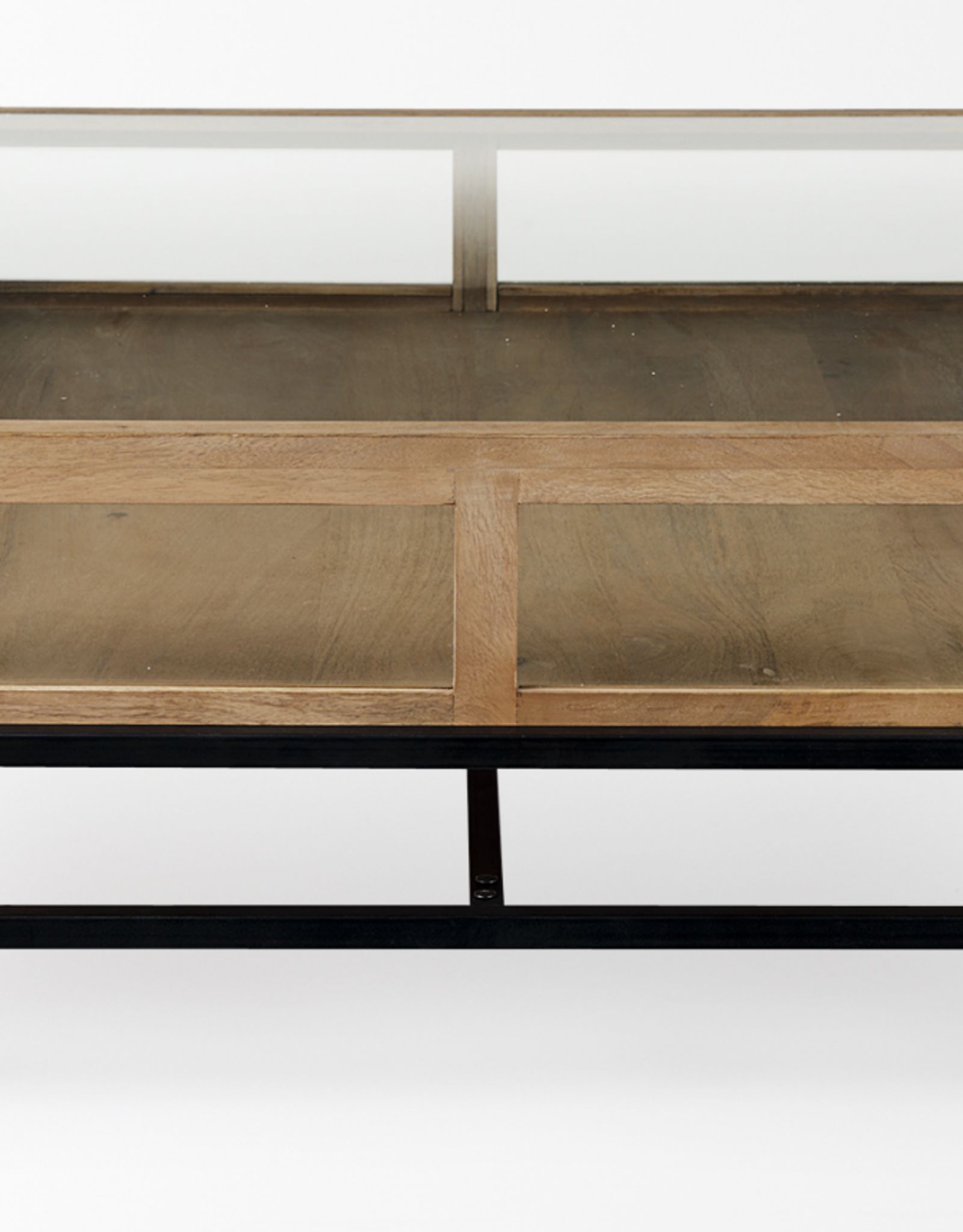 Arelius Square Display Coffee Table in Light Brown