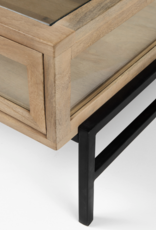 Arelius Square Display Coffee Table in Light Brown