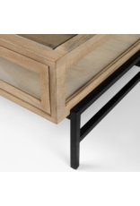 Arelius Square Display Coffee Table in Light Brown
