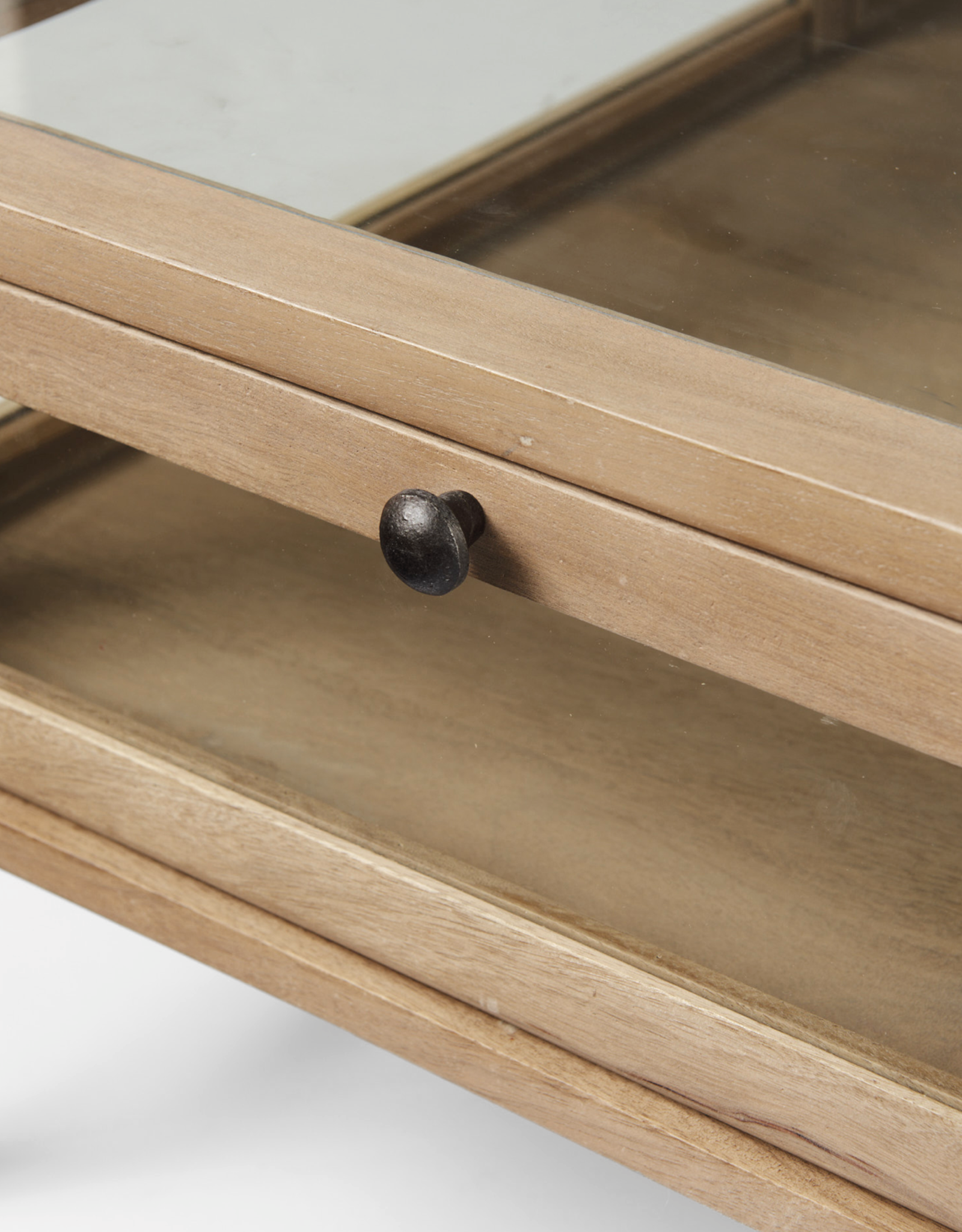 Arelius Square Display Coffee Table in Light Brown