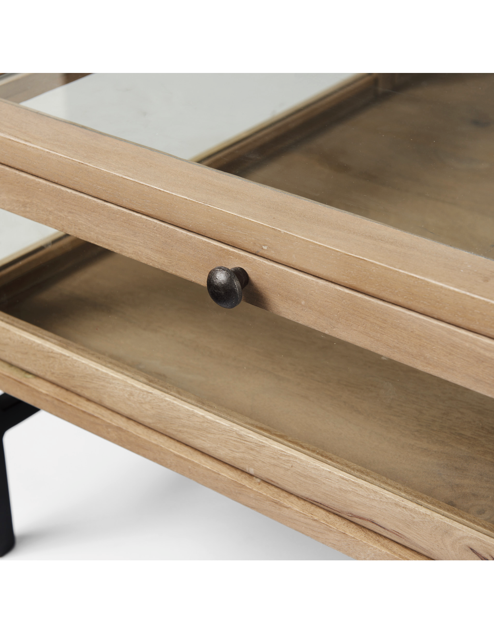 Arelius Square Display Coffee Table in Light Brown