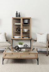 Arelius Square Display Coffee Table in Light Brown