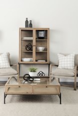 Arelius Square Display Coffee Table in Light Oak