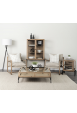 Arelius Square Display Coffee Table in Light Brown
