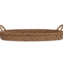 Woven Seagrass Oval Tray with Handles