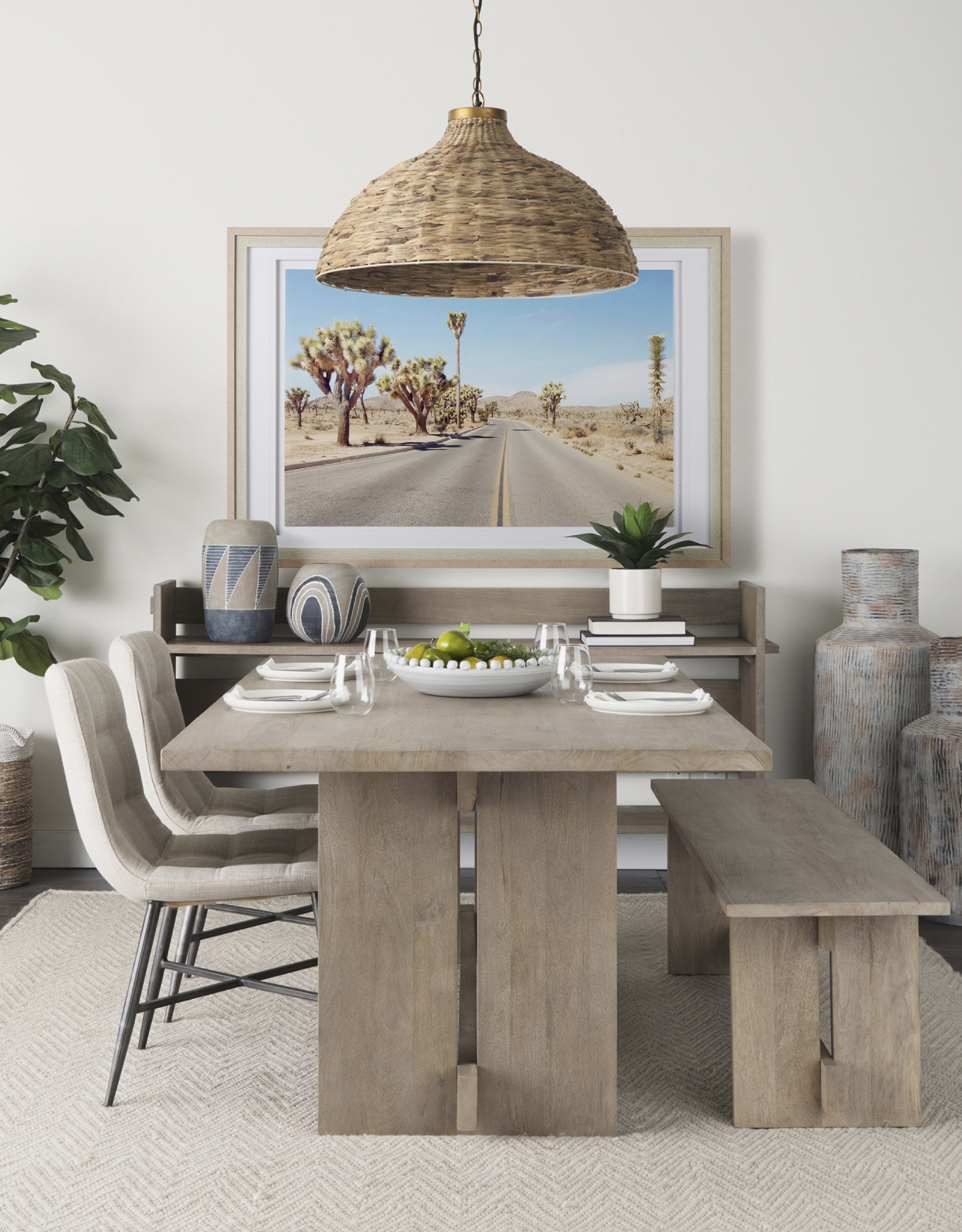 Aida Dining Table in Light Grey Wood