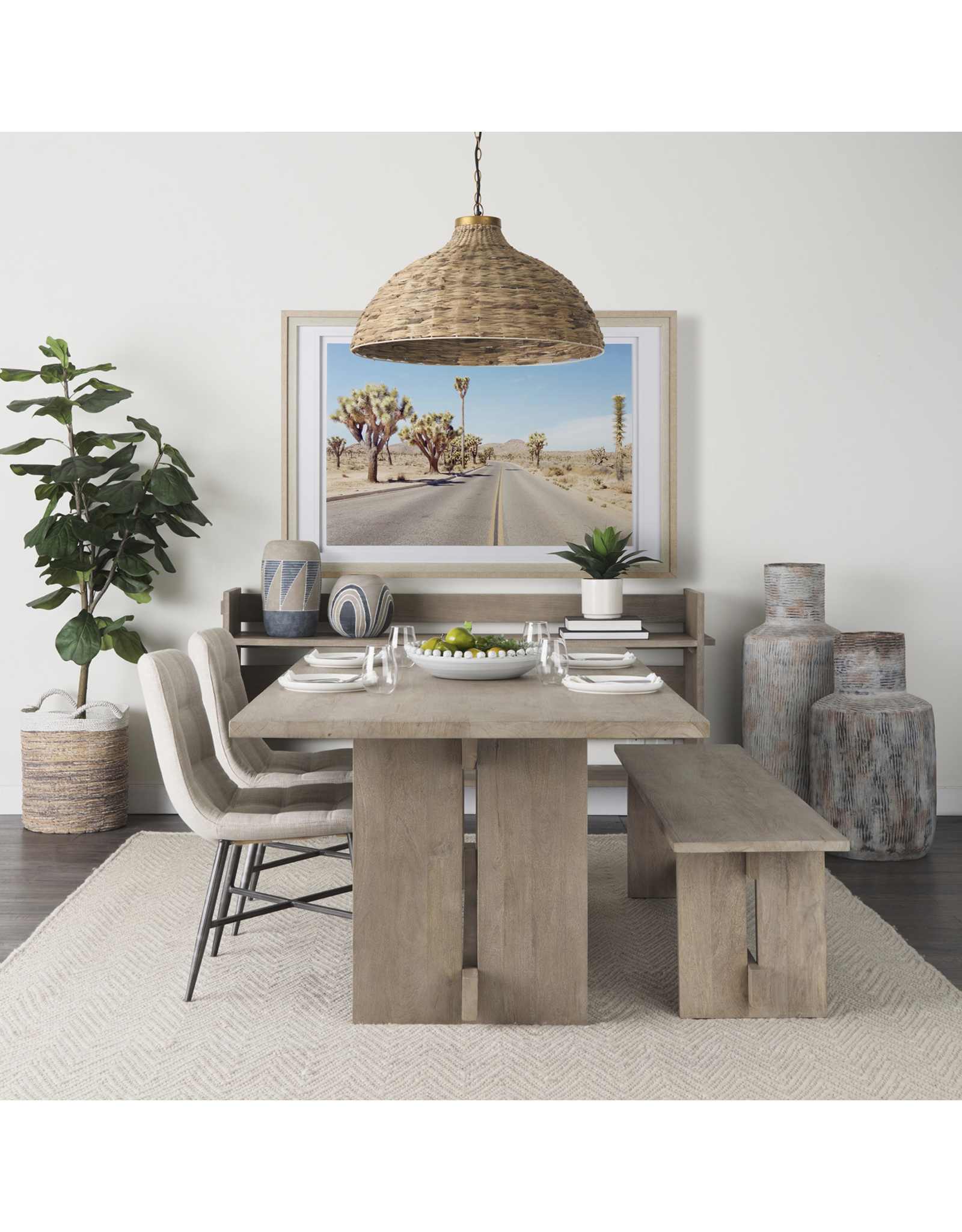 Aida Dining Table in Light Grey Wood