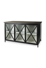 Dimitra Dark Iron w/ Glass Doors Kitchen Island
