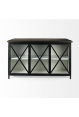 Dimitra Dark Iron w/ Glass Doors Kitchen Island