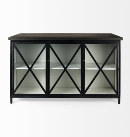 Dimitra Dark Iron w/ Glass Doors Kitchen Island