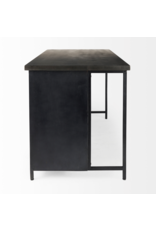 Dimitra Dark Iron w/ Glass Doors Kitchen Island