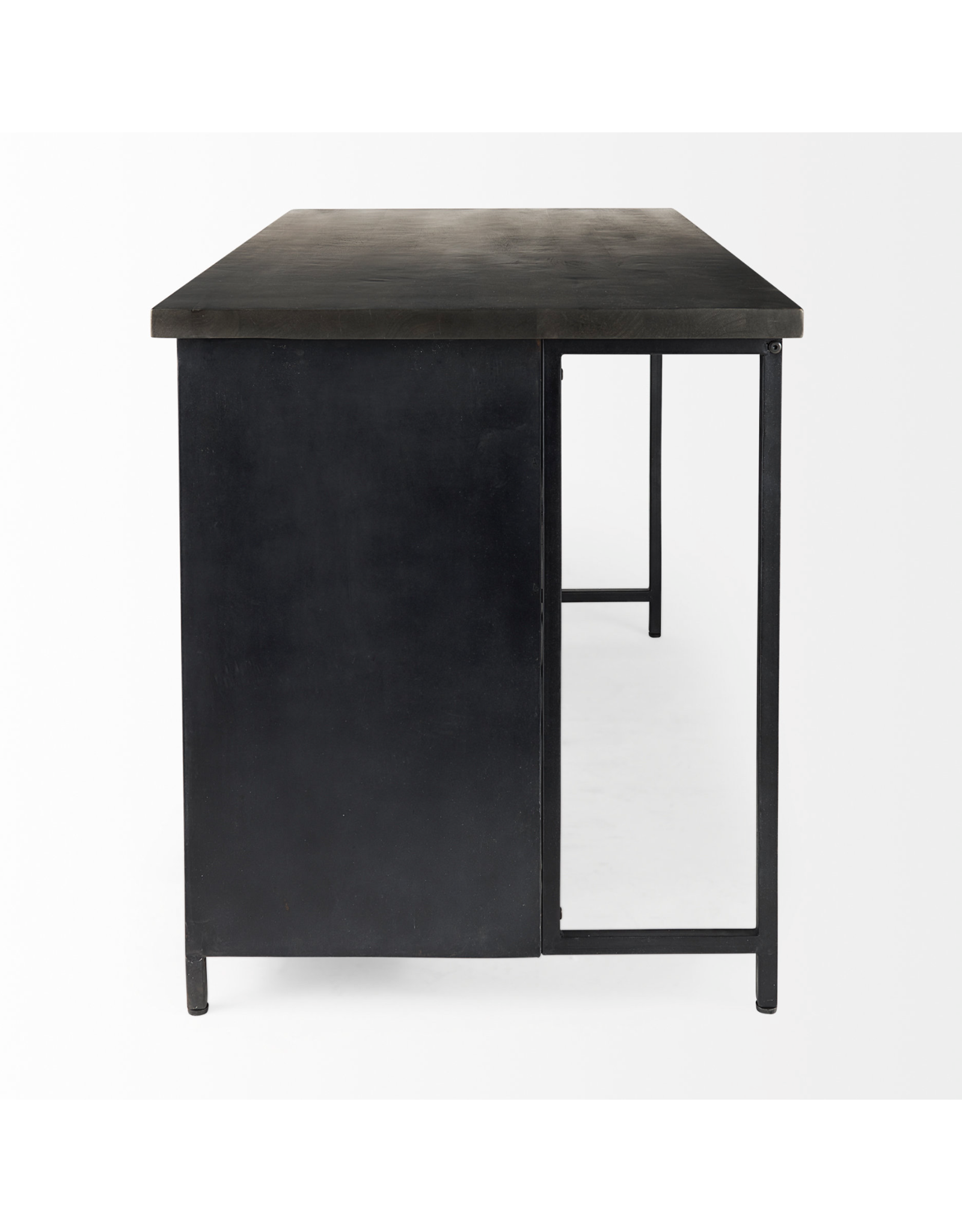 Dimitra Dark Iron w/ Glass Doors Kitchen Island