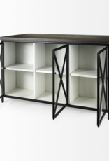 Dimitra Dark Iron w/ Glass Doors Kitchen Island