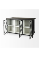Dimitra Dark Iron w/ Glass Doors Kitchen Island
