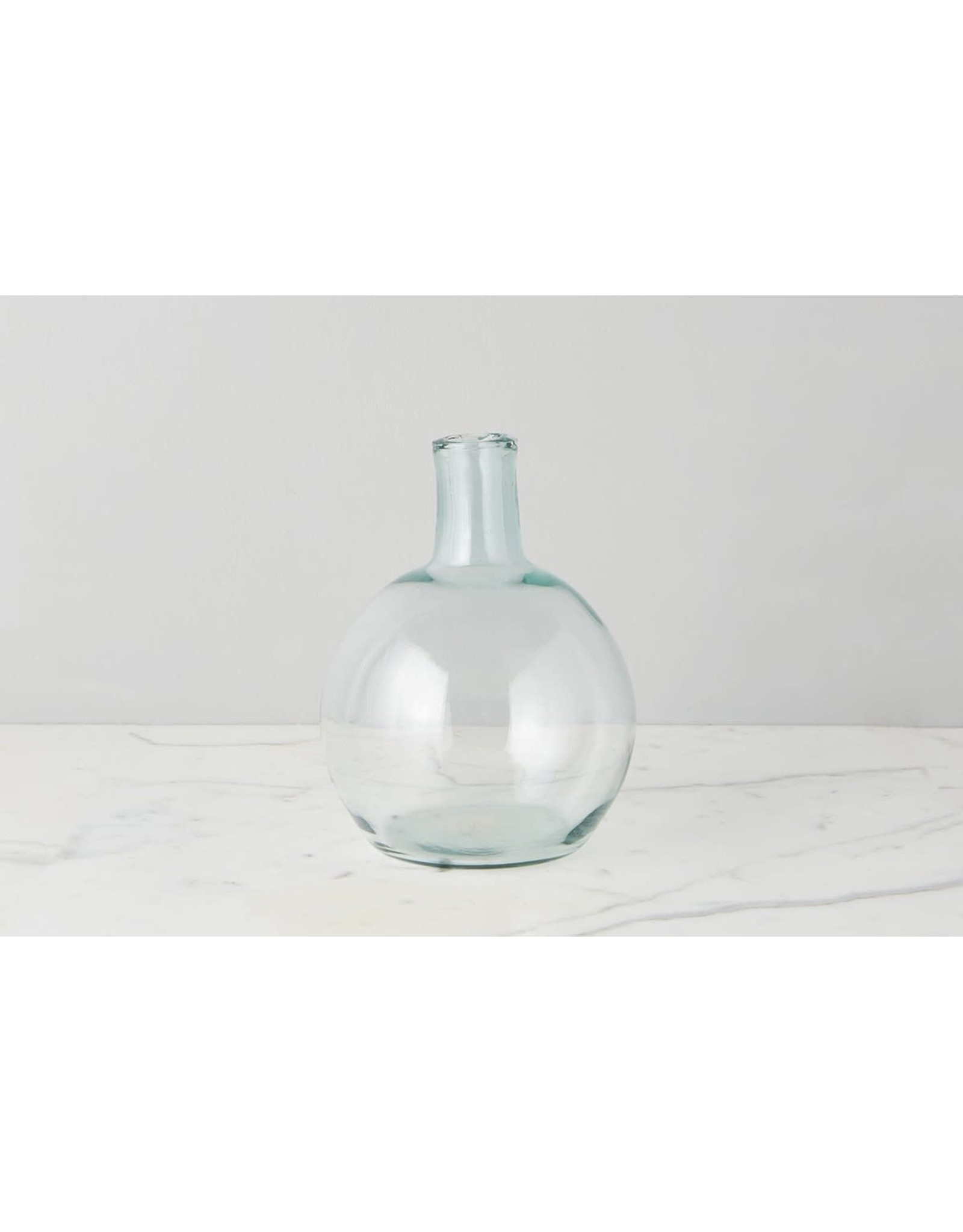 Clear Round Bottom Flask Vase, Small