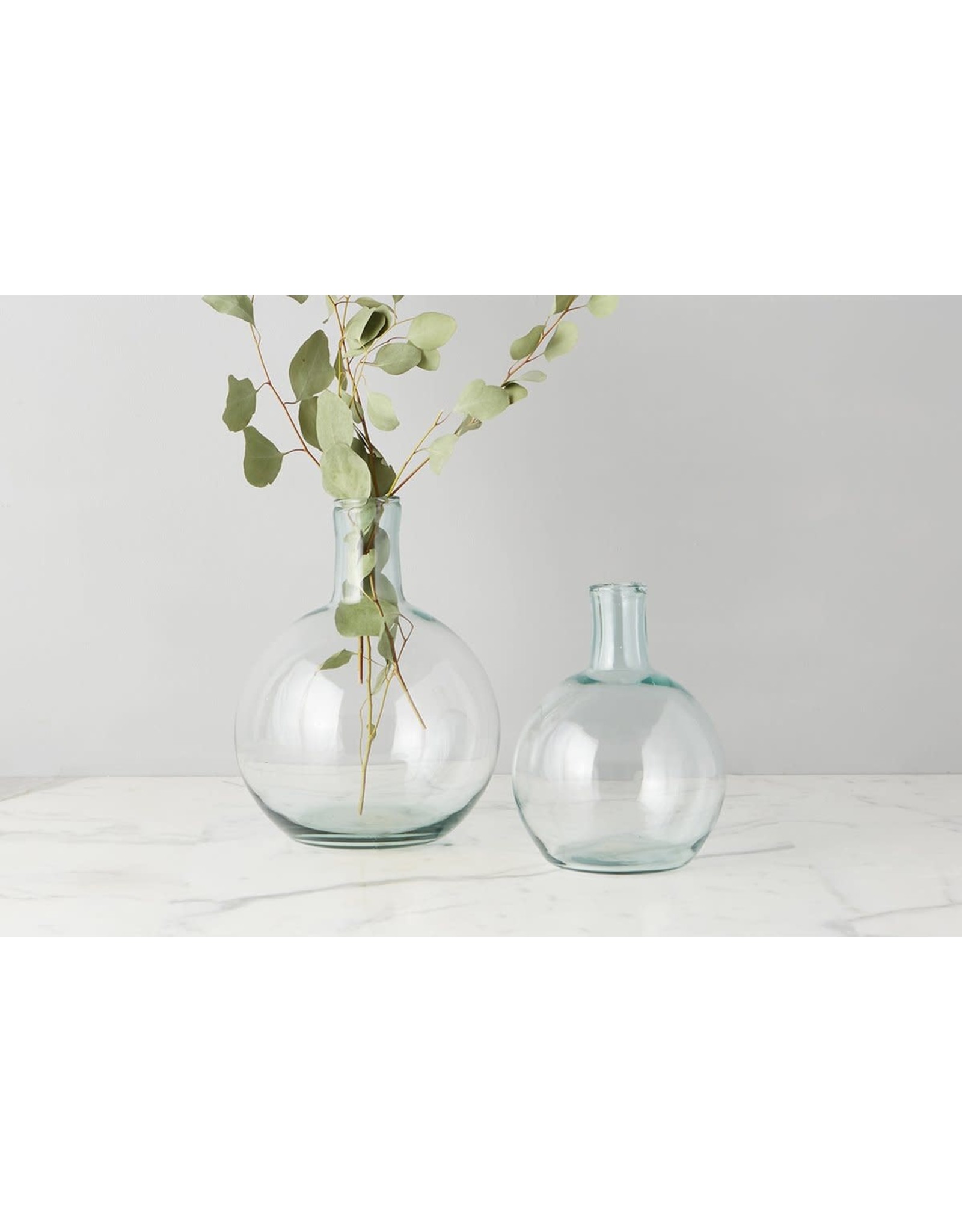 Clear Round Bottom Flask Vase, Small