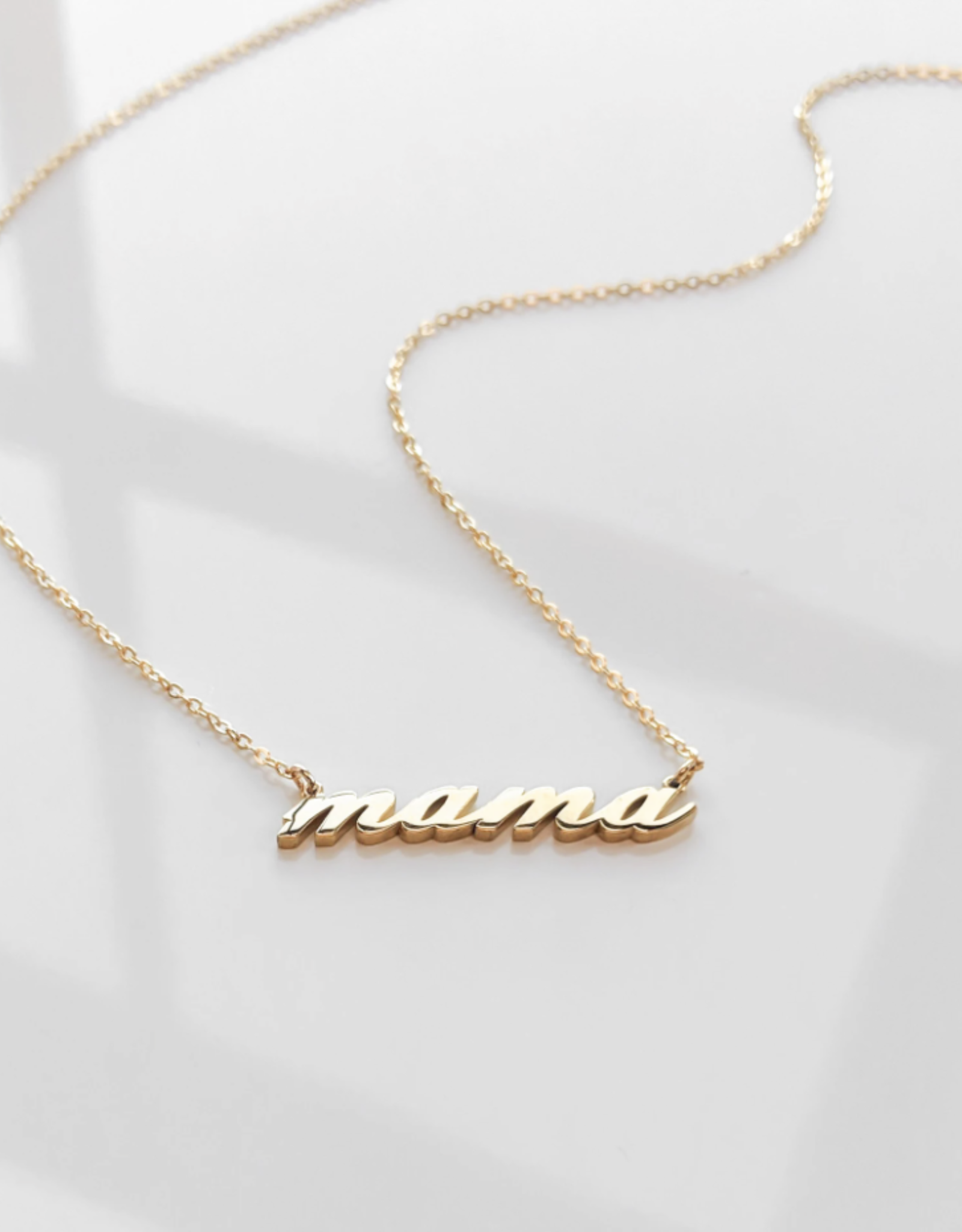 Mama Script Necklace - 14K Gold Plated