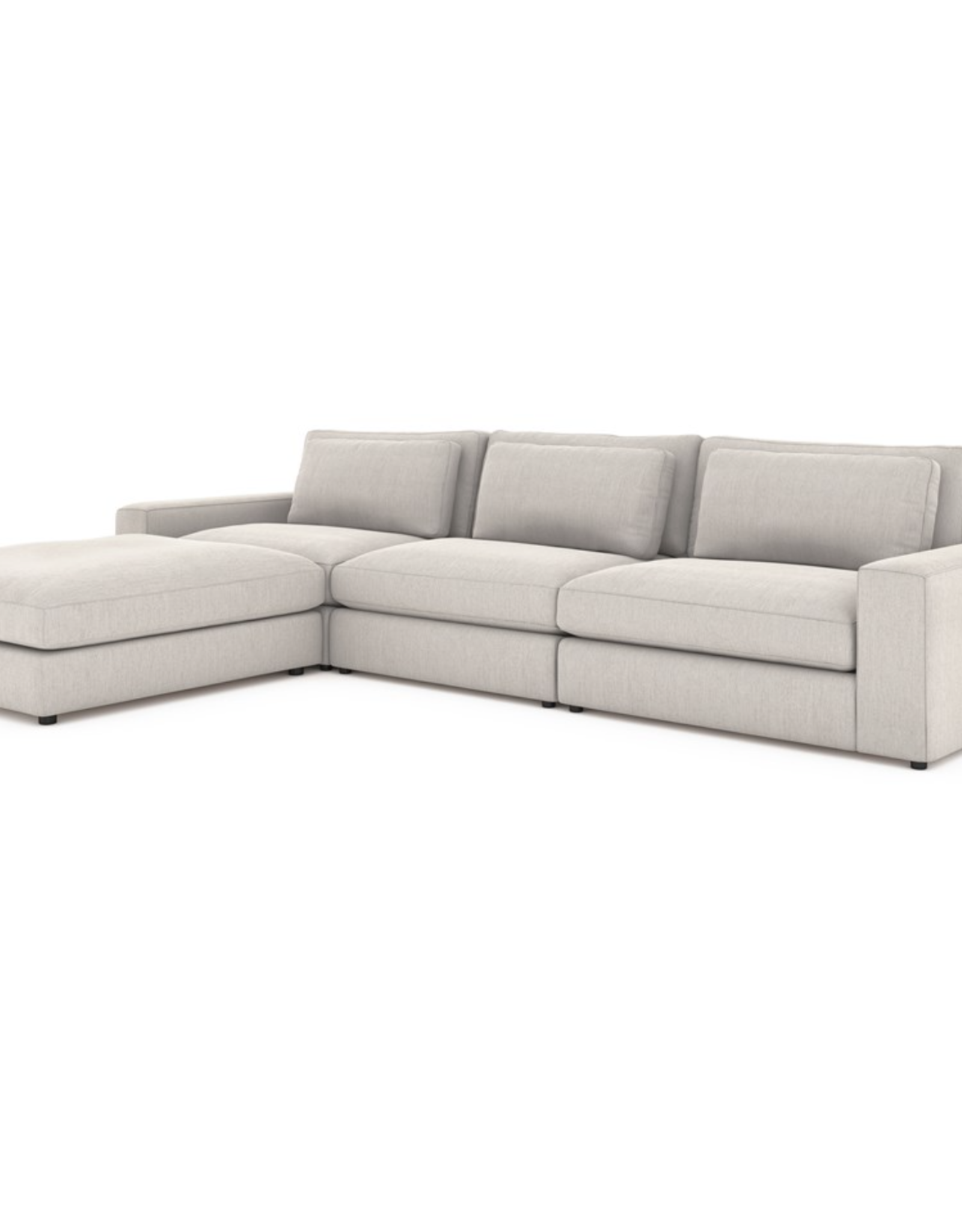 Bloor 3 pc Sectional Sofa w/Ottoman in Essence Natural