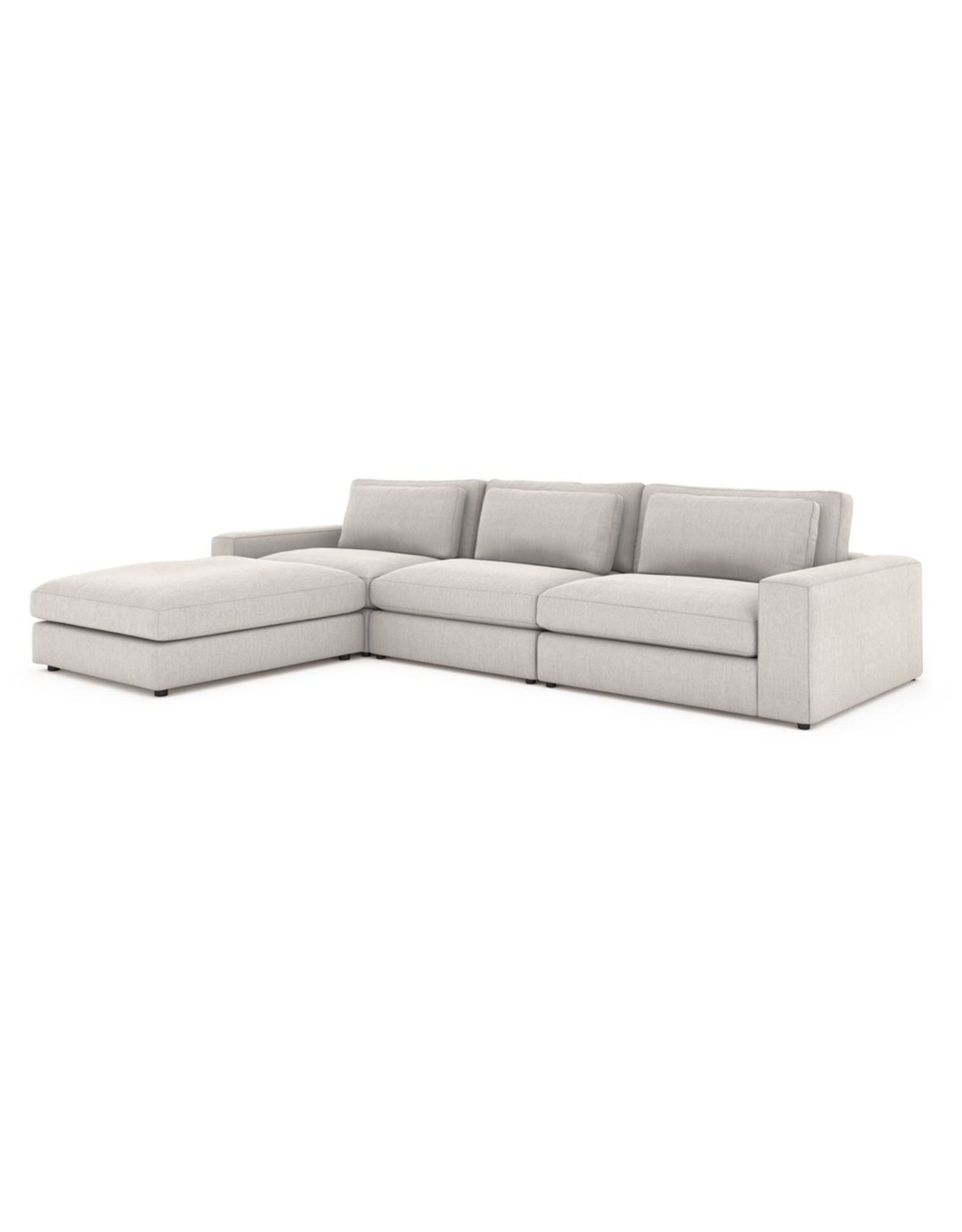 Bloor 3 pc Sectional Sofa w/Ottoman in Essence Natural