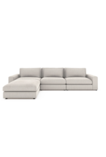 Bloor 3 pc Sectional Sofa w/Ottoman in Essence Natural