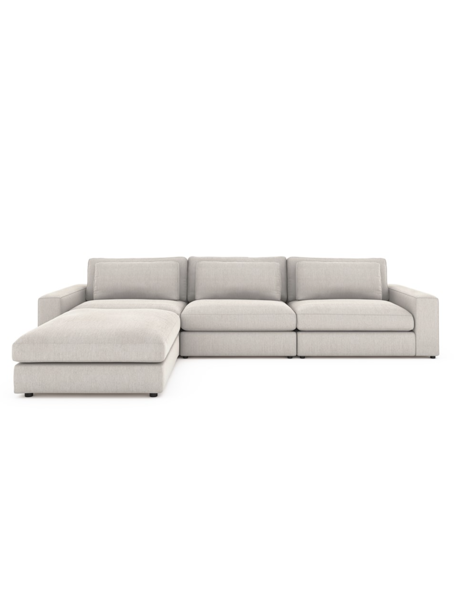 Bloor 3 pc Sectional Sofa w/Ottoman in Essence Natural