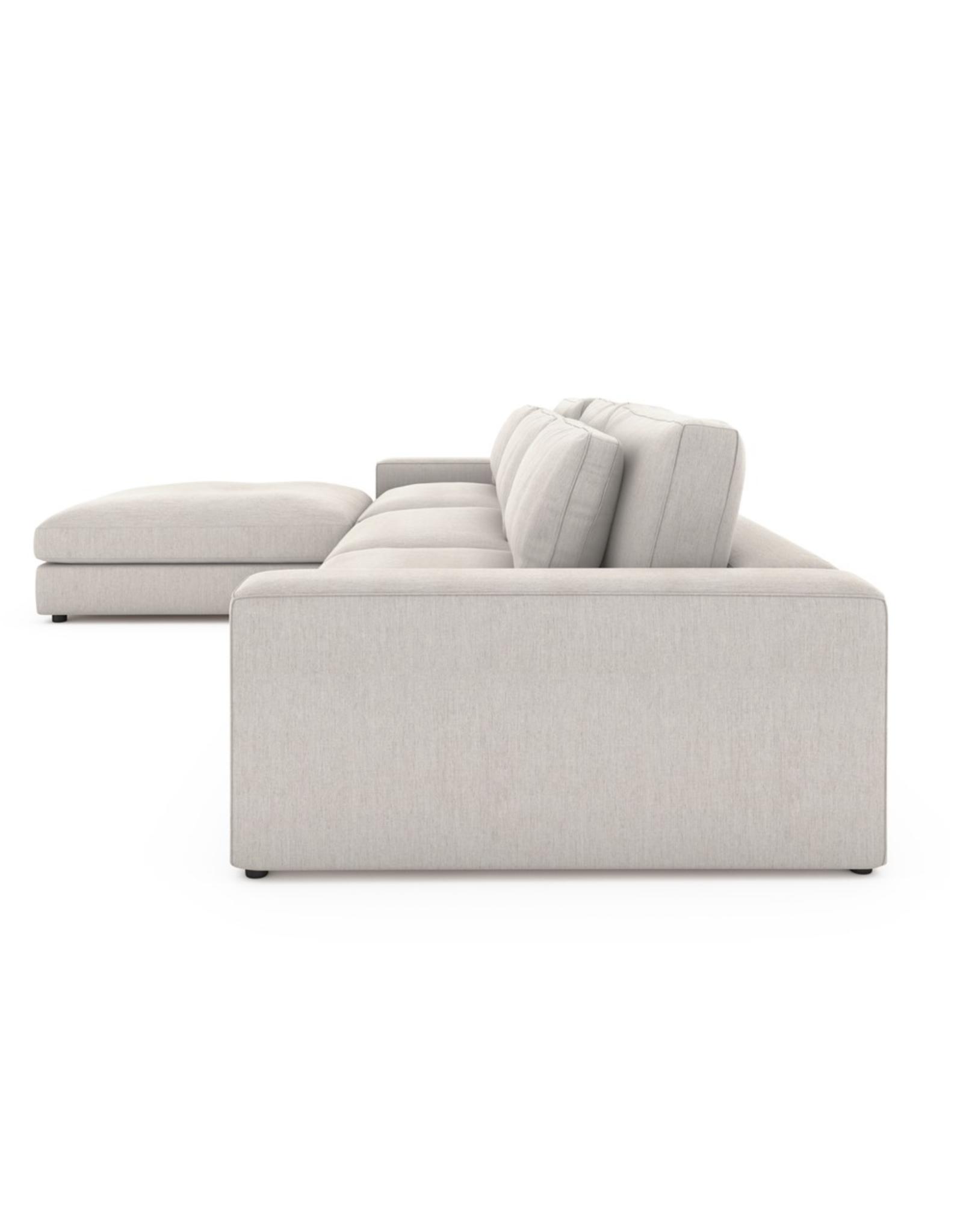 Bloor 3 pc Sectional Sofa w/Ottoman in Essence Natural