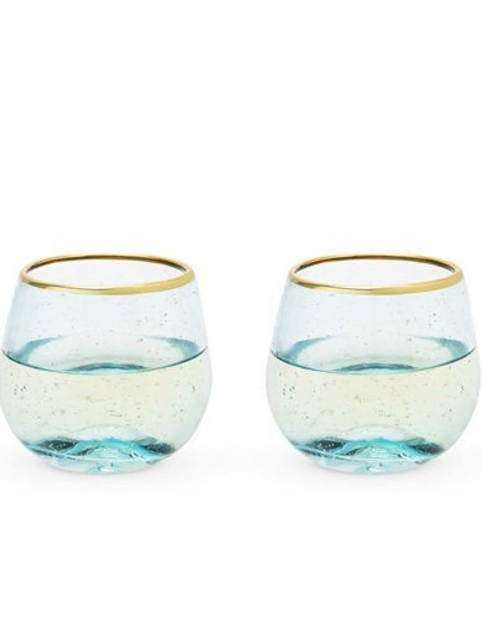 Aqua Bubble Stemless Wine Glass