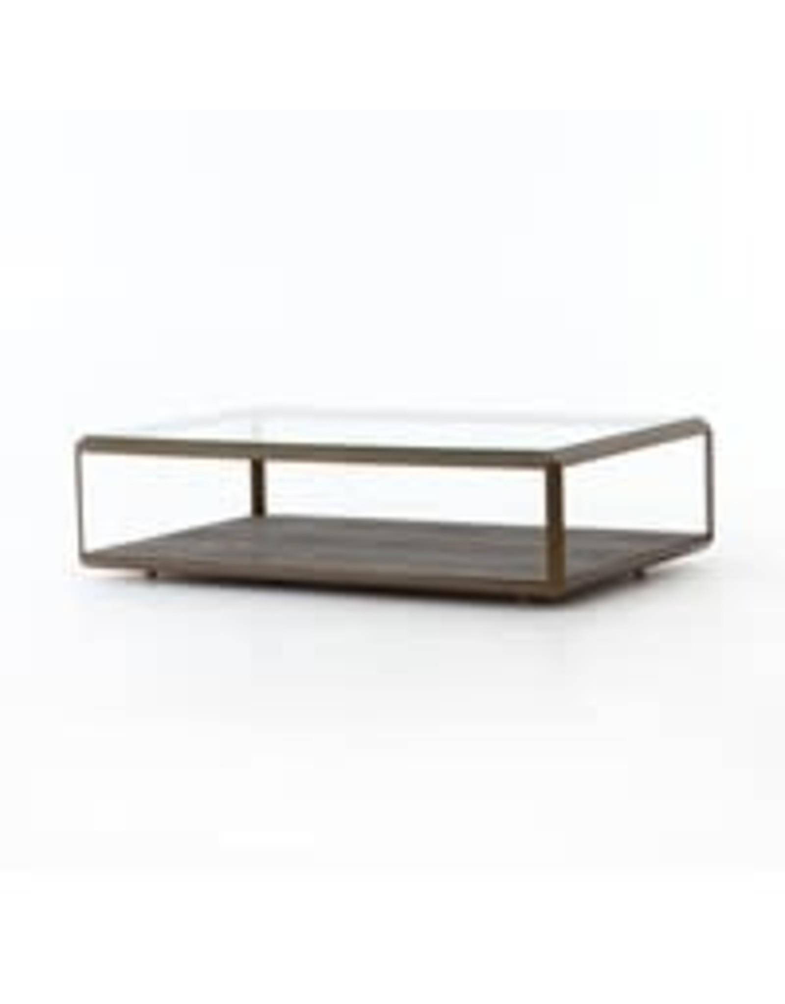 Shagreen Shadowbox Brass/Grey Coffee Table