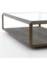 Shagreen Shadowbox Brass/Grey Coffee Table