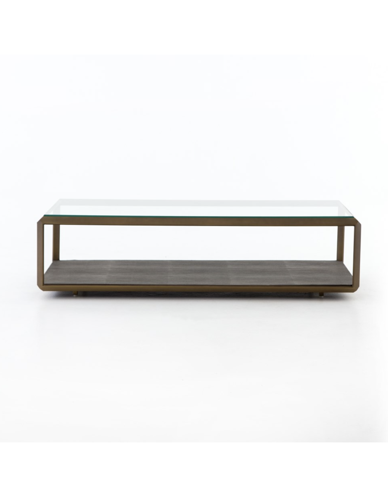 Shagreen Shadowbox Brass/Grey Coffee Table