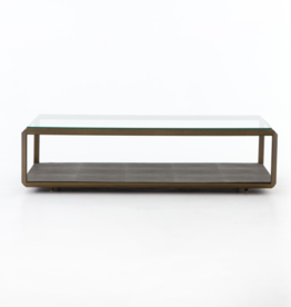 Shagreen Shadowbox Brass/Grey Coffee Table