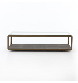 Shagreen Shadowbox Brass/Grey Coffee Table