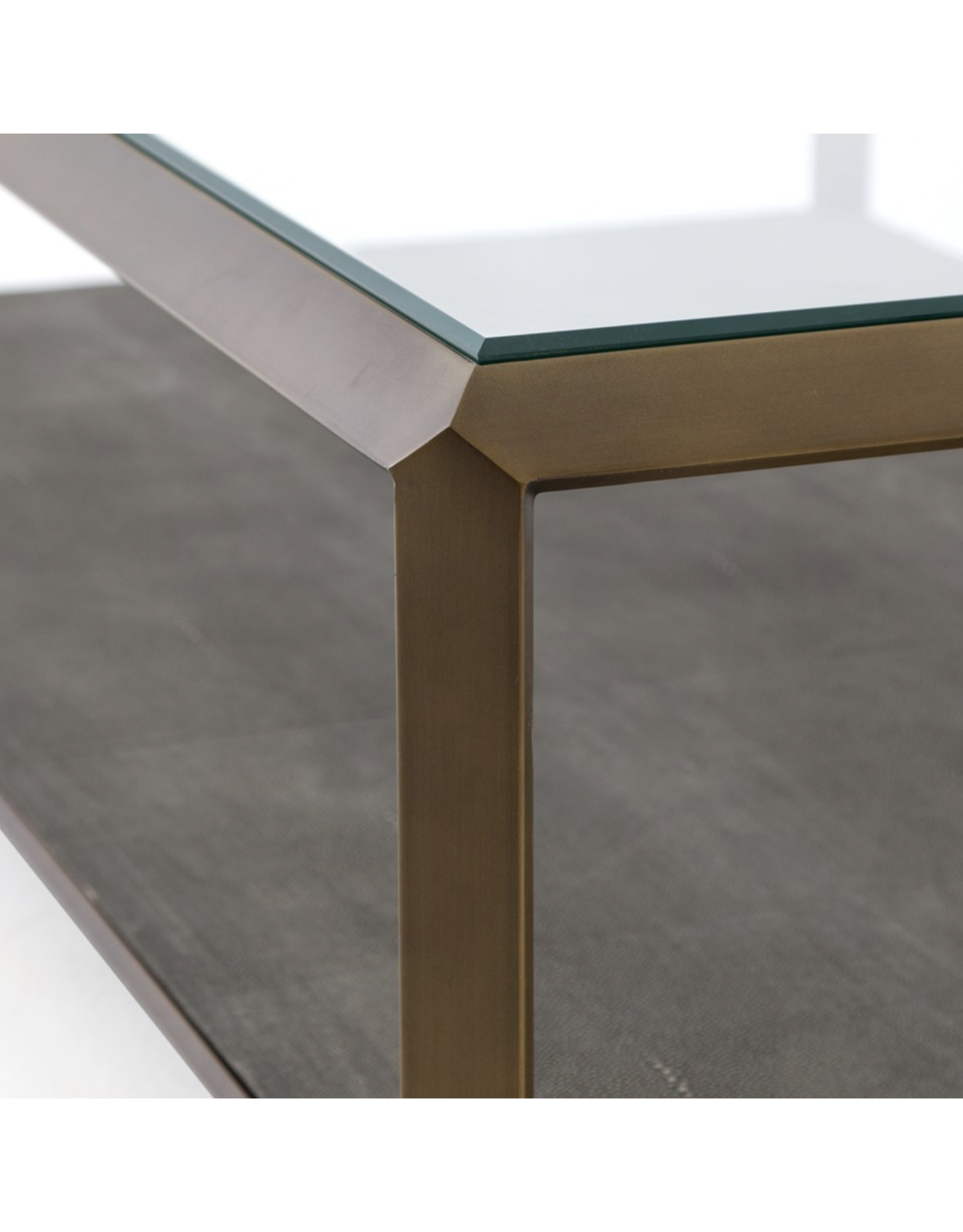 Shagreen Shadowbox Brass/Grey Coffee Table