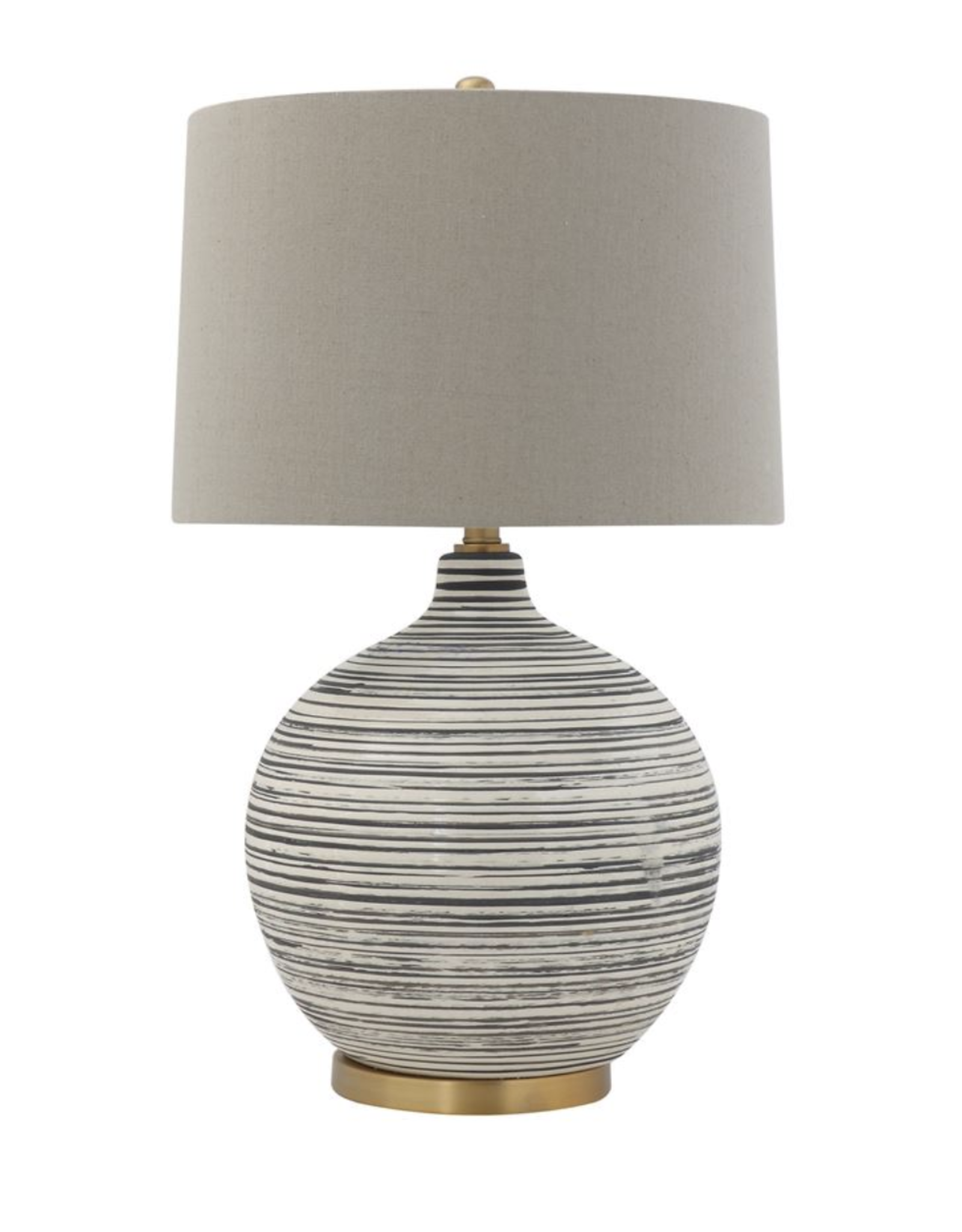 Ceramic Textured Table Lamp w/ Natural Linen Shade