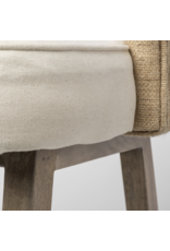 Monmouth Cream/Beige Fabric Seat Brown  Wood Frame Counter Stool
