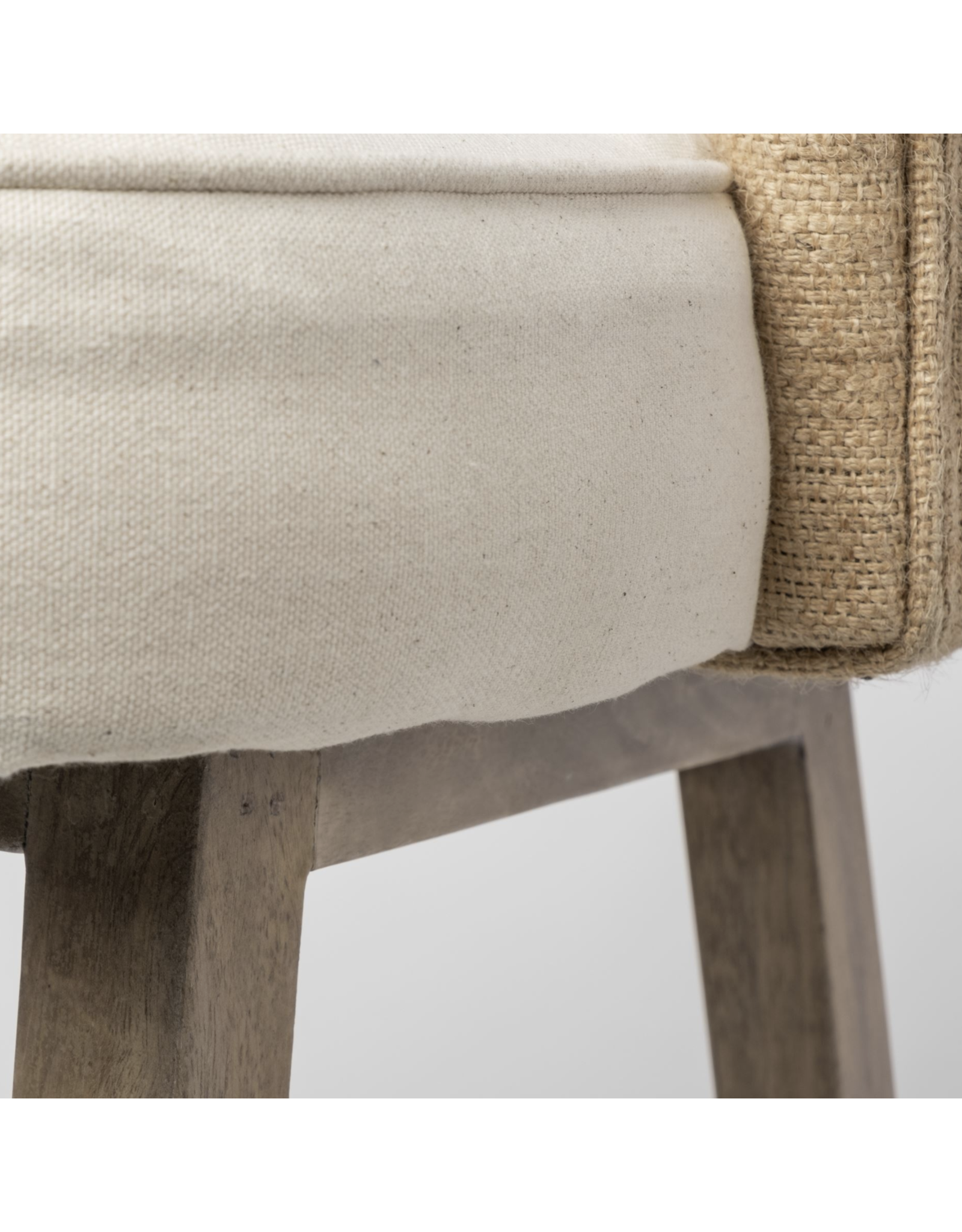 Monmouth Cream/Beige Fabric Seat Brown  Wood Frame Counter Stool