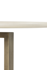 Mia Round Dining Table - Antique Brass/Parchment White