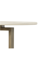 Mia Round Dining Table - Antique Brass/Parchment White