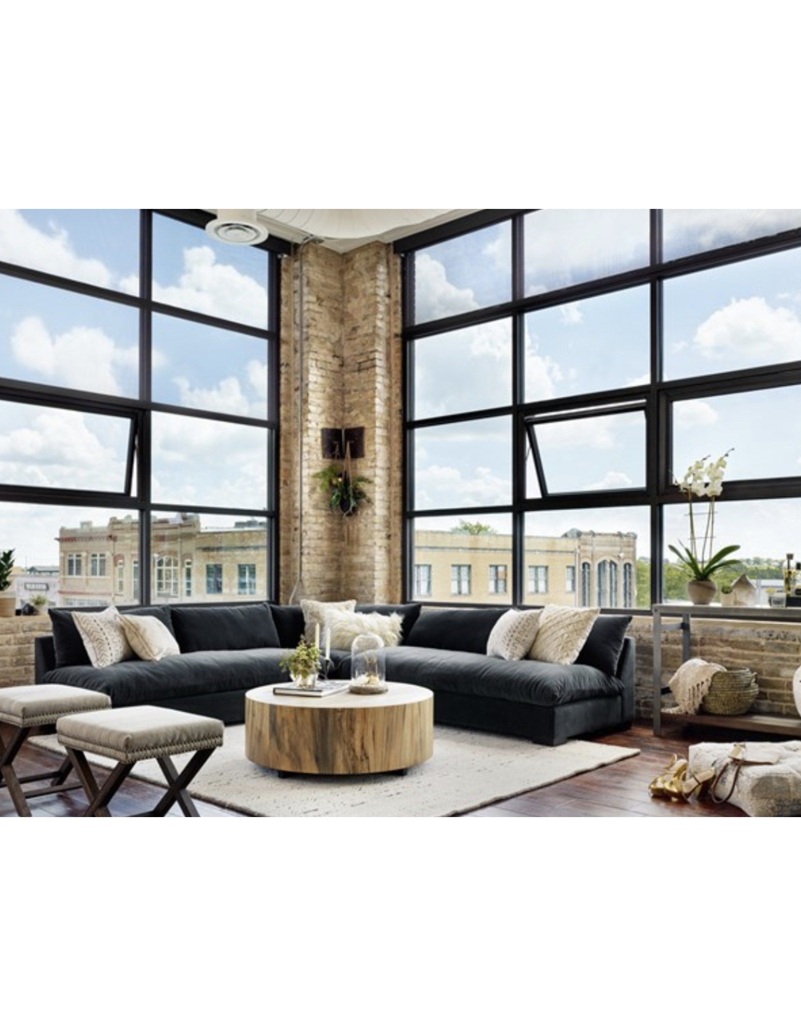 Grant Sectional in Henry Charcoal