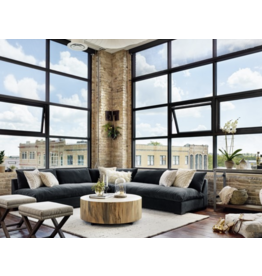 Grant Sectional in Henry Charcoal