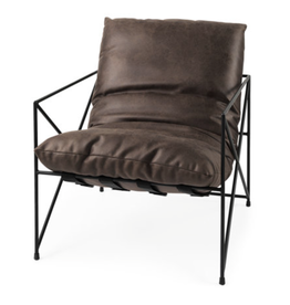 Leonidas Brown Faux Leather Chair