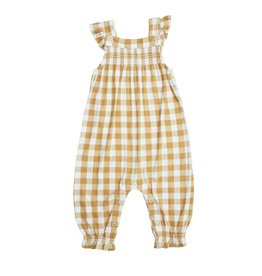 Gingham Smocked Front Coverall