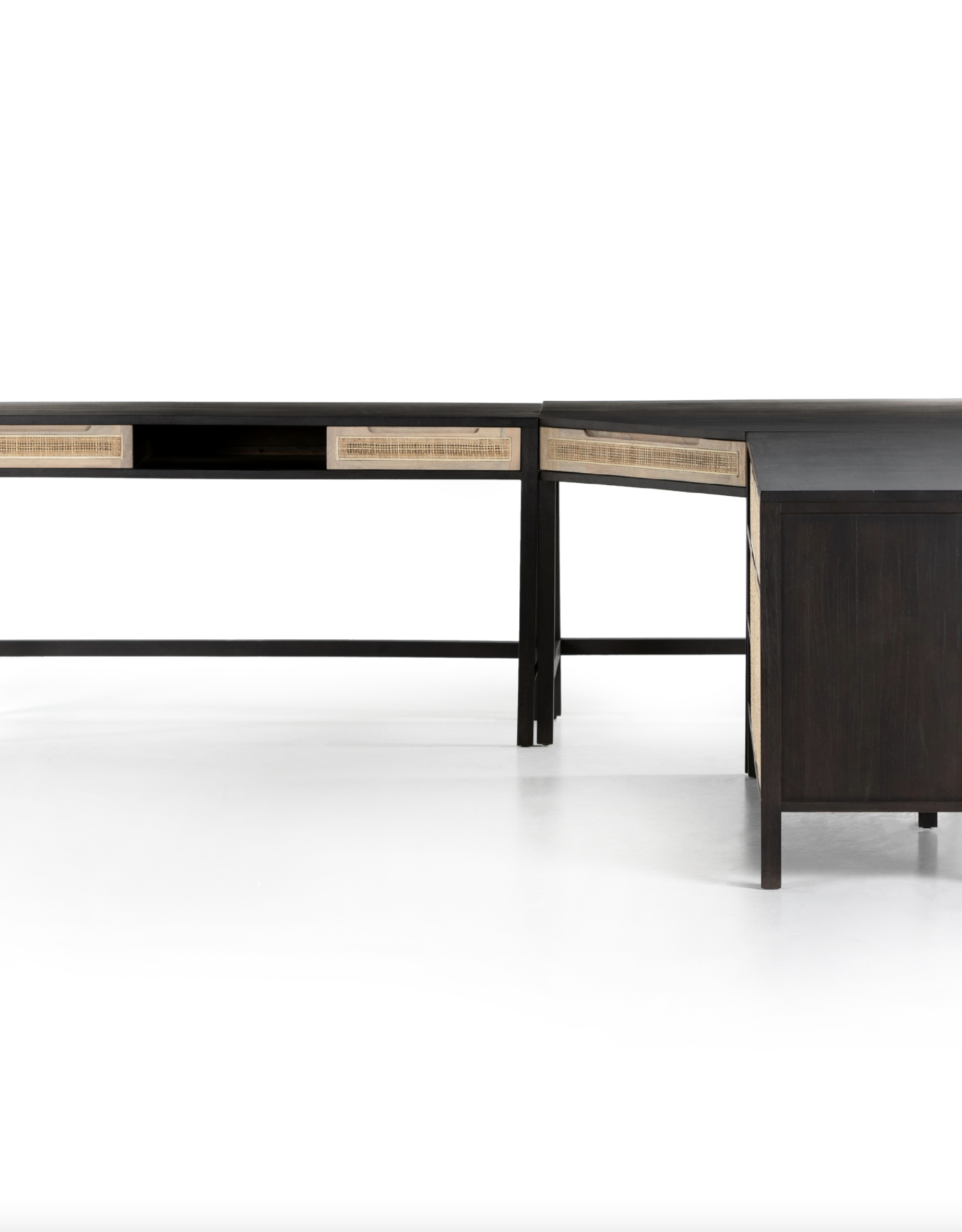 Clarita Desk System with Filing Credenza - Black