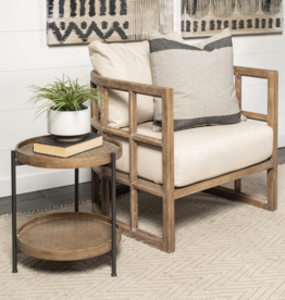 Skylar II Tan & Wooden Frame Accent Chair