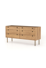 Carlisle 6 Drawer Dresser in Natural Oak