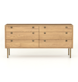Carlisle 6 Drawer Dresser in Natural Oak