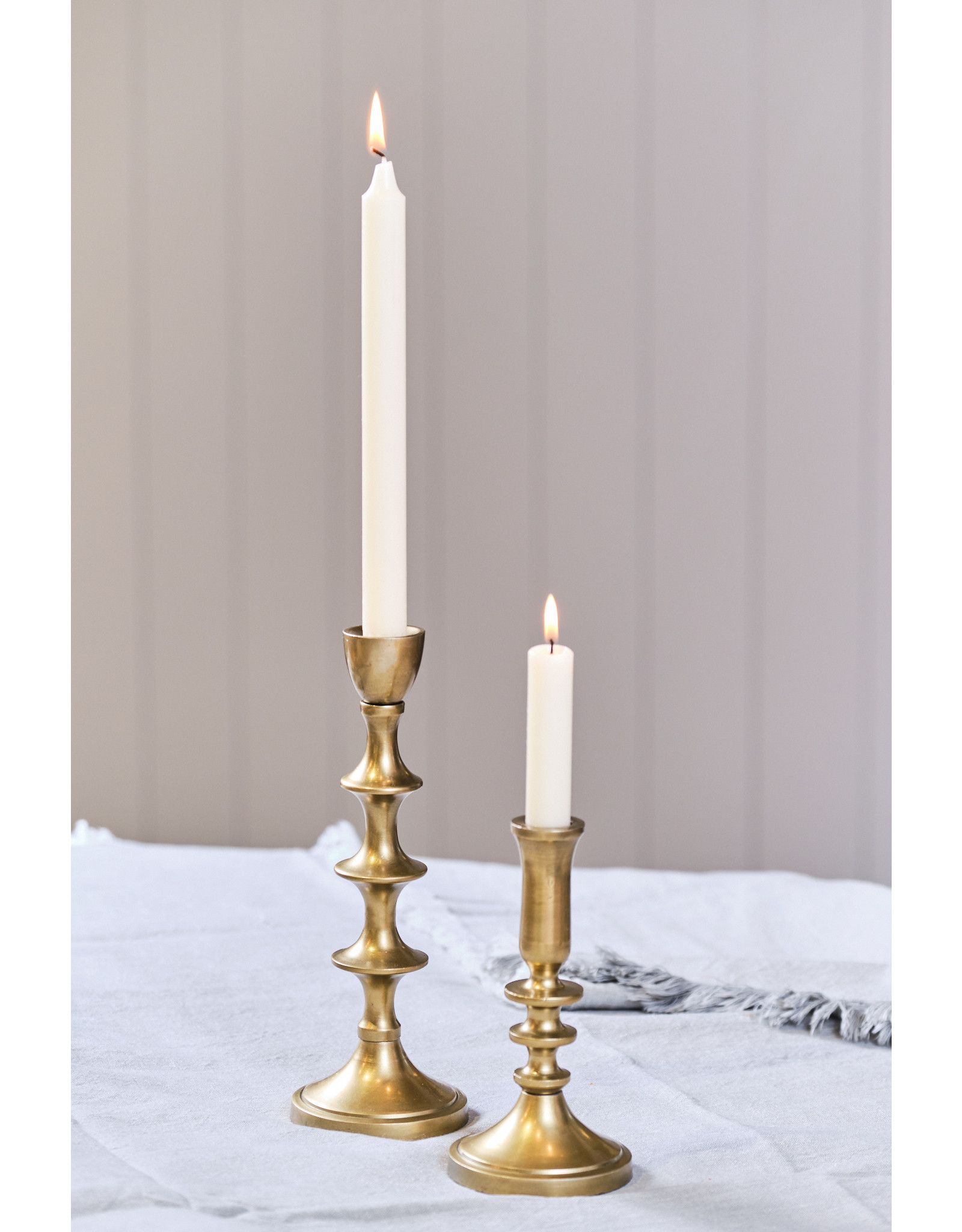 Antique Gold Finish Taper Candle Holder- Large